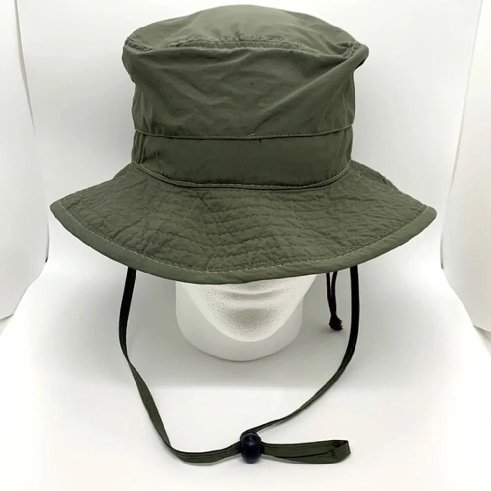 Stetson Boonie Hat Green Medium Vented Adjustable Toggle Neck Flap Outdoor Hike